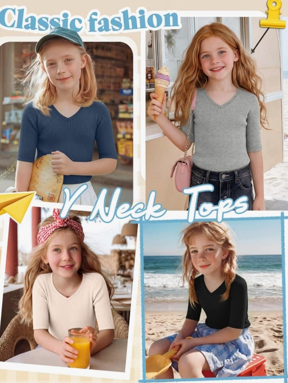 Girls Ribbed Tops - 4 pk - Picture 2 of 6